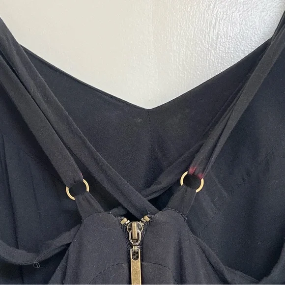 UO Women’s Kimchi Blue Fit and Flare Strappy Back Black Mini Cocktail Dress - Picture 10 of 12